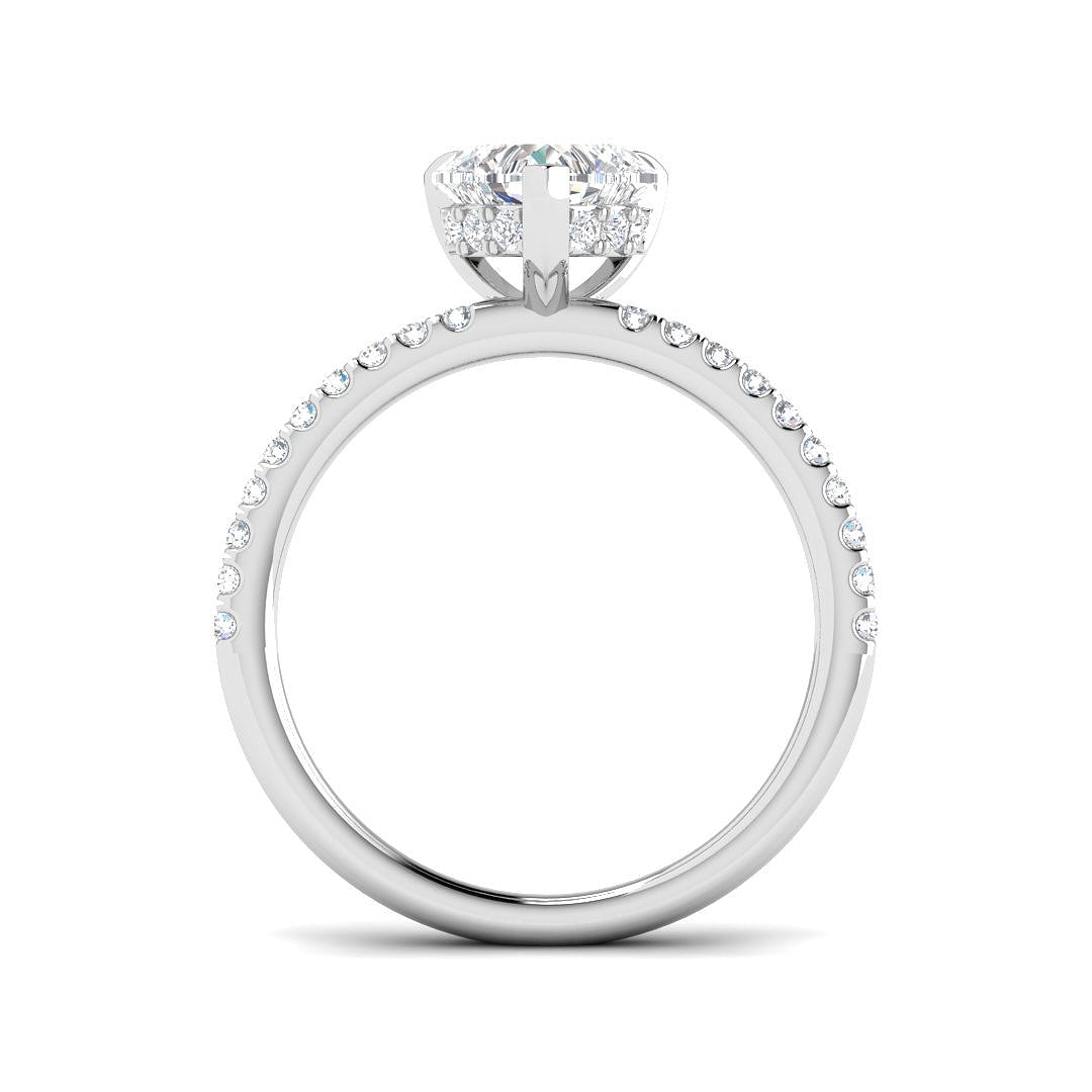 9ct White Gold Heart Lab Grown Diamond Ring 2