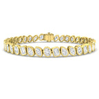9ct Yellow Gold Emerald Cut and Marquise and Oval and Pear Lab Grown Diamond Bracelet 1