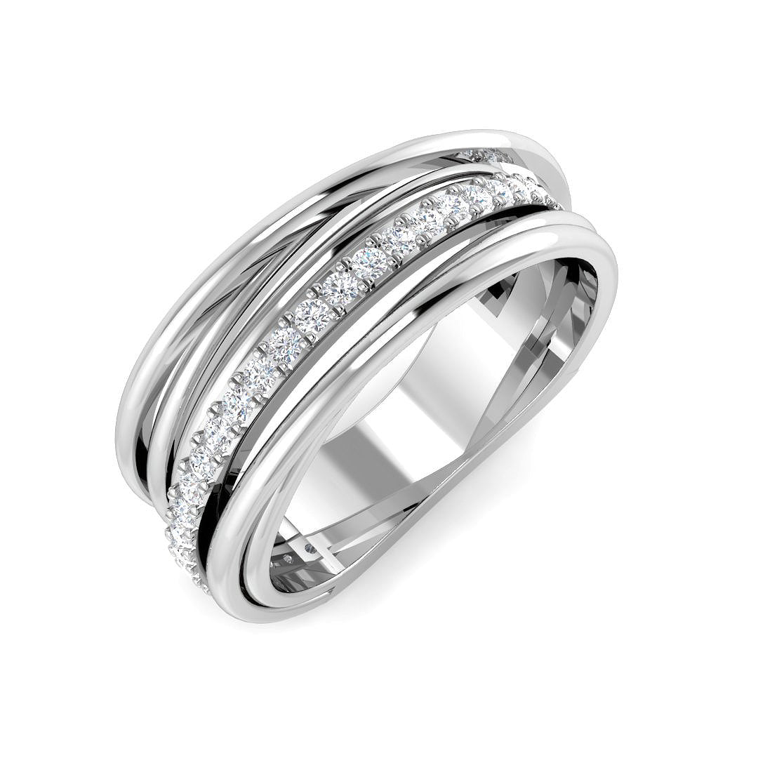 9ct White Gold Round Lab Grown Diamond Ring 1