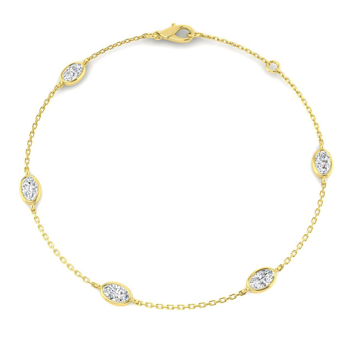 9ct Yellow Gold Oval Lab Grown Diamond Bracelet 1