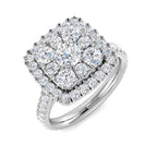 9ct White Gold Round Lab Grown Diamond Ring 1