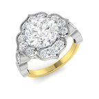 9ct Two Tone Round Cvd Old Cut Ring 1