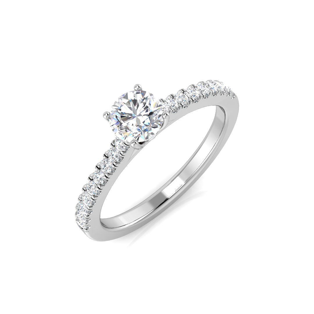 9ct White Gold Round Lab Grown Diamond Ring 1