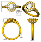 9ct Yellow Gold Cushion Diamond Ring 3