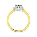 18ct Yellow Gold Oval Emerald and Diamond Ring 2