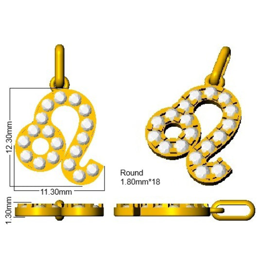 9ct Yellow Gold Round Lab Grown Diamond Pendant 2