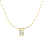 9ct Yellow Gold Pear Lab Grown Diamond Necklace 1