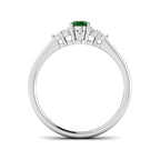 9ct White Gold Oval Emerald and Diamond Ring 2