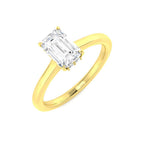 9ct Yellow Gold Emerald Cut Lab Grown Diamond Ring 1