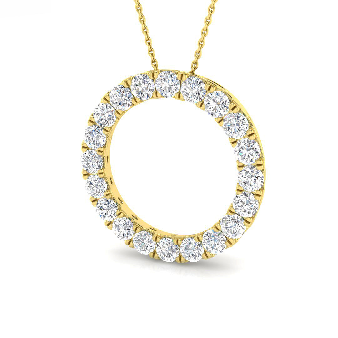 9ct Yellow Gold Round Lab Grown Diamond Pendant 1