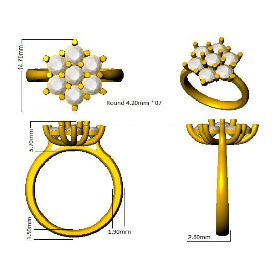 9ct Yellow Gold Round Lab Grown Diamond Ring 2