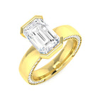 9ct Yellow Gold Emerald Cut Lab Grown Diamond Ring 1