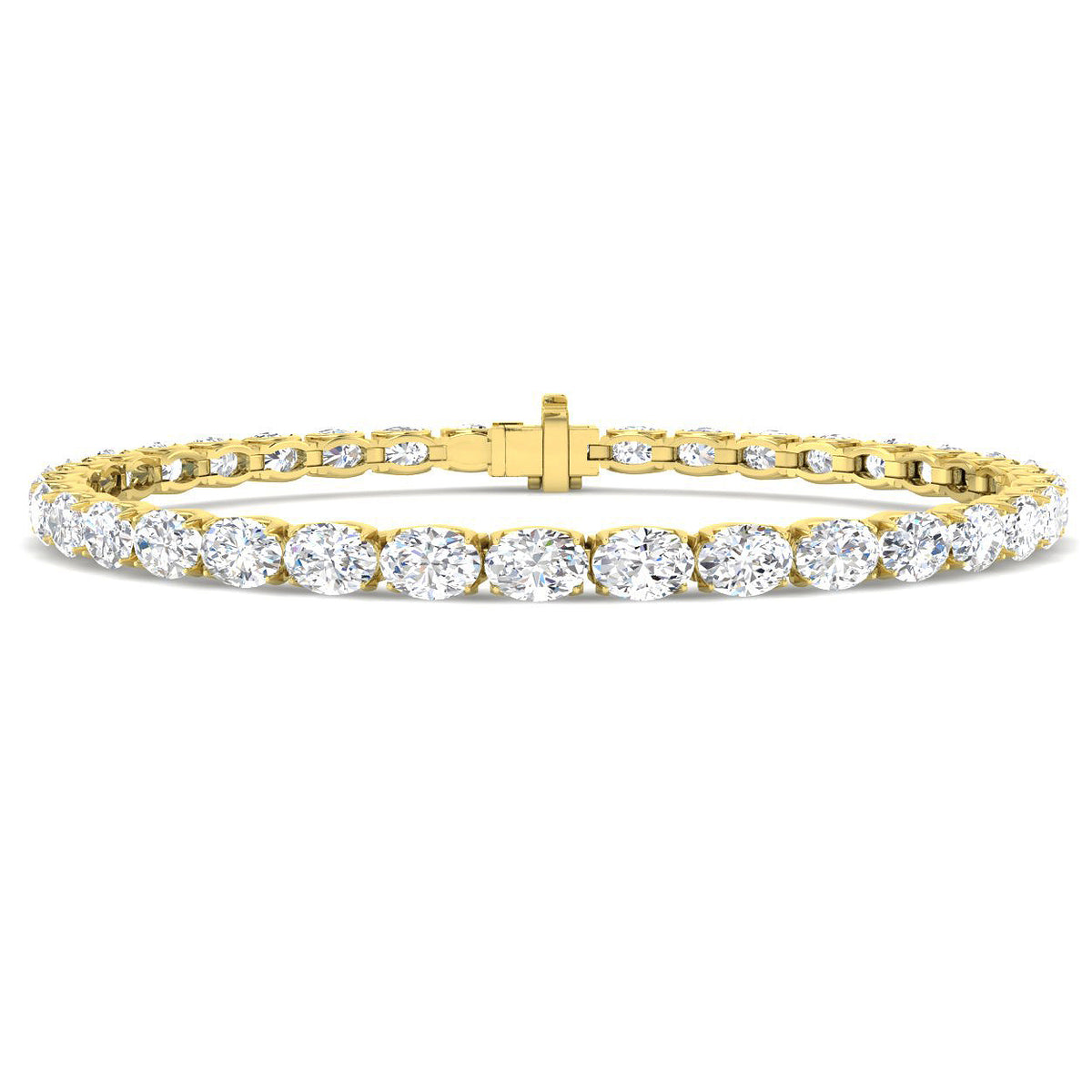 9ct Yellow Gold Oval Lab Grown Diamond Bracelet 1