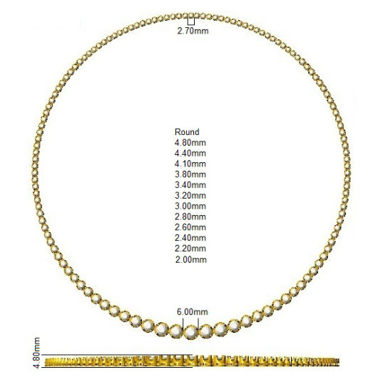 18ct White Gold Round Lab Grown Diamond Necklace 2