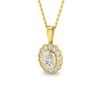 9ct Yellow Gold Oval Lab Grown Diamond Pendant 1
