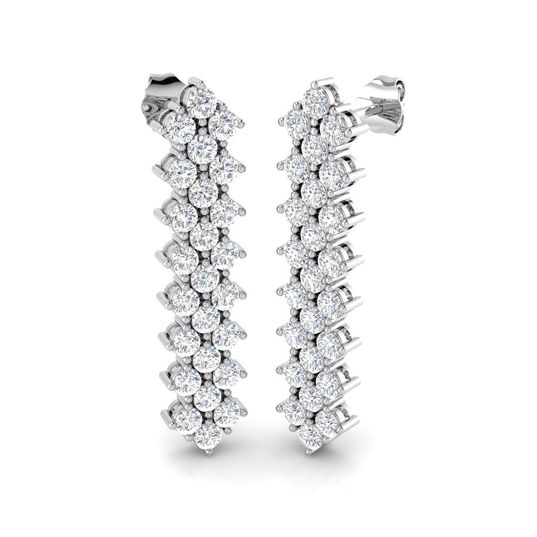 9ct White Gold Round Lab Grown Diamond Earrings 1