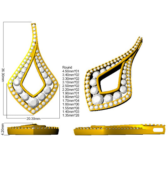 9ct Yellow Gold Round Lab Grown Diamond Pendant 2