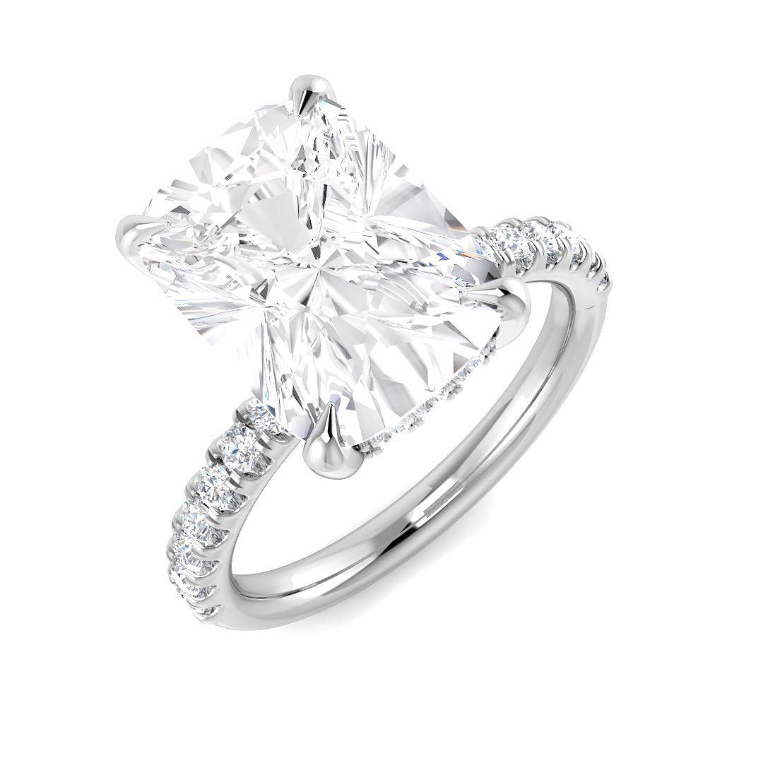 9ct White Gold Cushion Lab Grown Diamond Ring 1