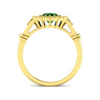 18ct Yellow Gold Oval Emerald and Diamond Ring 2