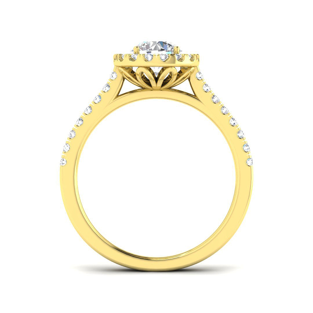 9ct Yellow Gold Round Lab Grown Diamond Ring 2