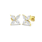 9ct Yellow Gold Marquise Lab Grown Diamond Earrings 1