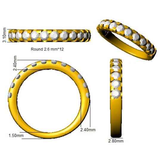 Platinum Round Lab Grown Diamond Ring 2