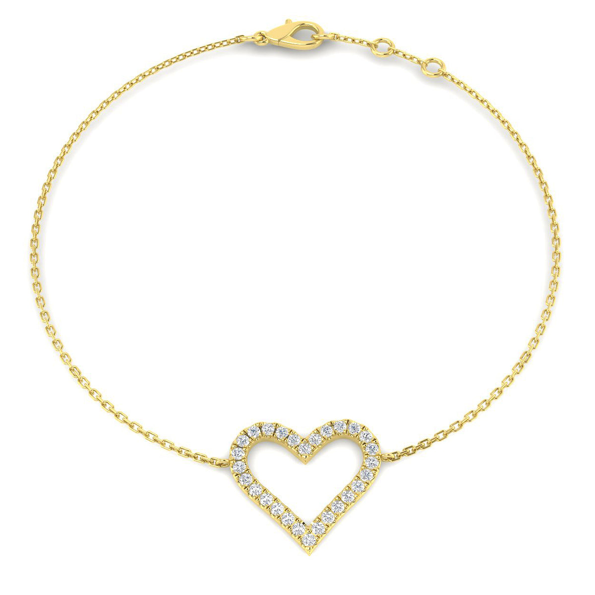 9ct Yellow Gold Round Lab Grown Diamond Bracelet 1