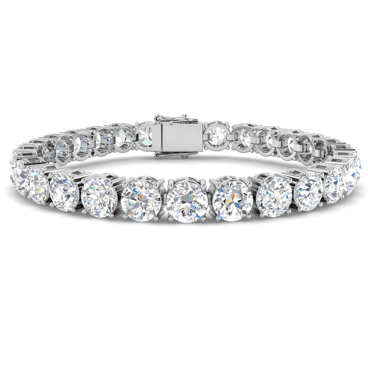 18ct White Gold Round Lab Grown Diamond Bracelet 1