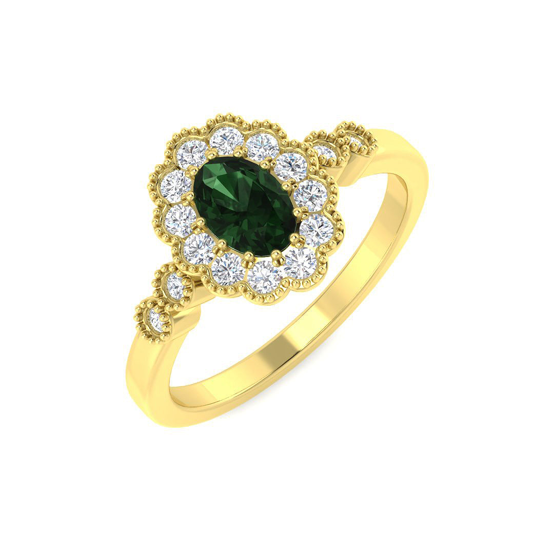 9ct Yellow Gold Oval Multi Sapphire and Diamond Ring 6