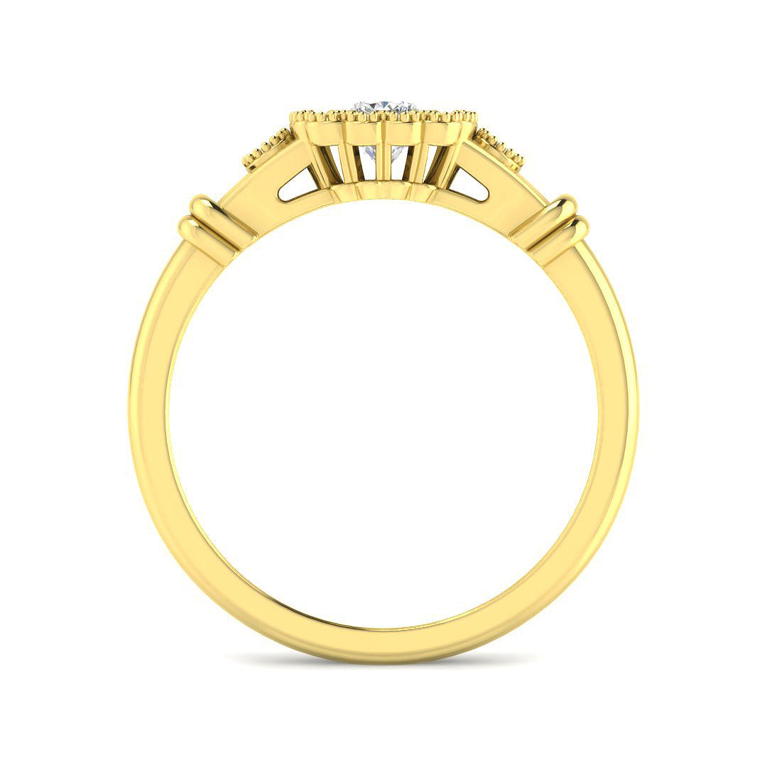 9ct Yellow Gold Cushion Diamond Ring 2