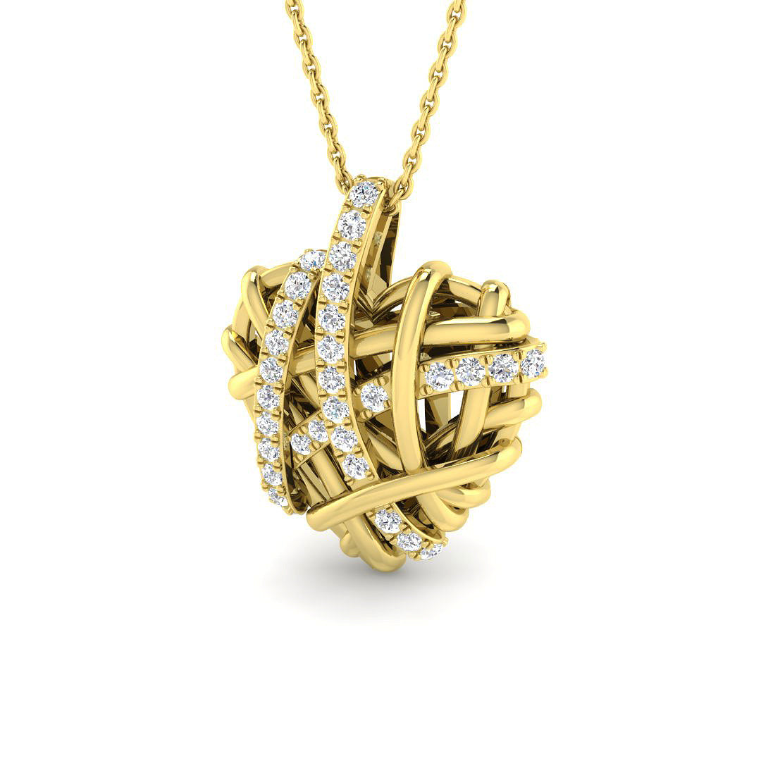 9ct Yellow Gold Round Lab Grown Diamond Pendant 1
