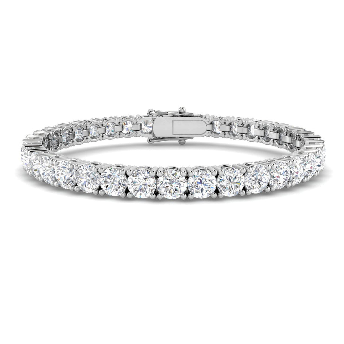 9ct White Gold Round Lab Grown Diamond Bracelet 1