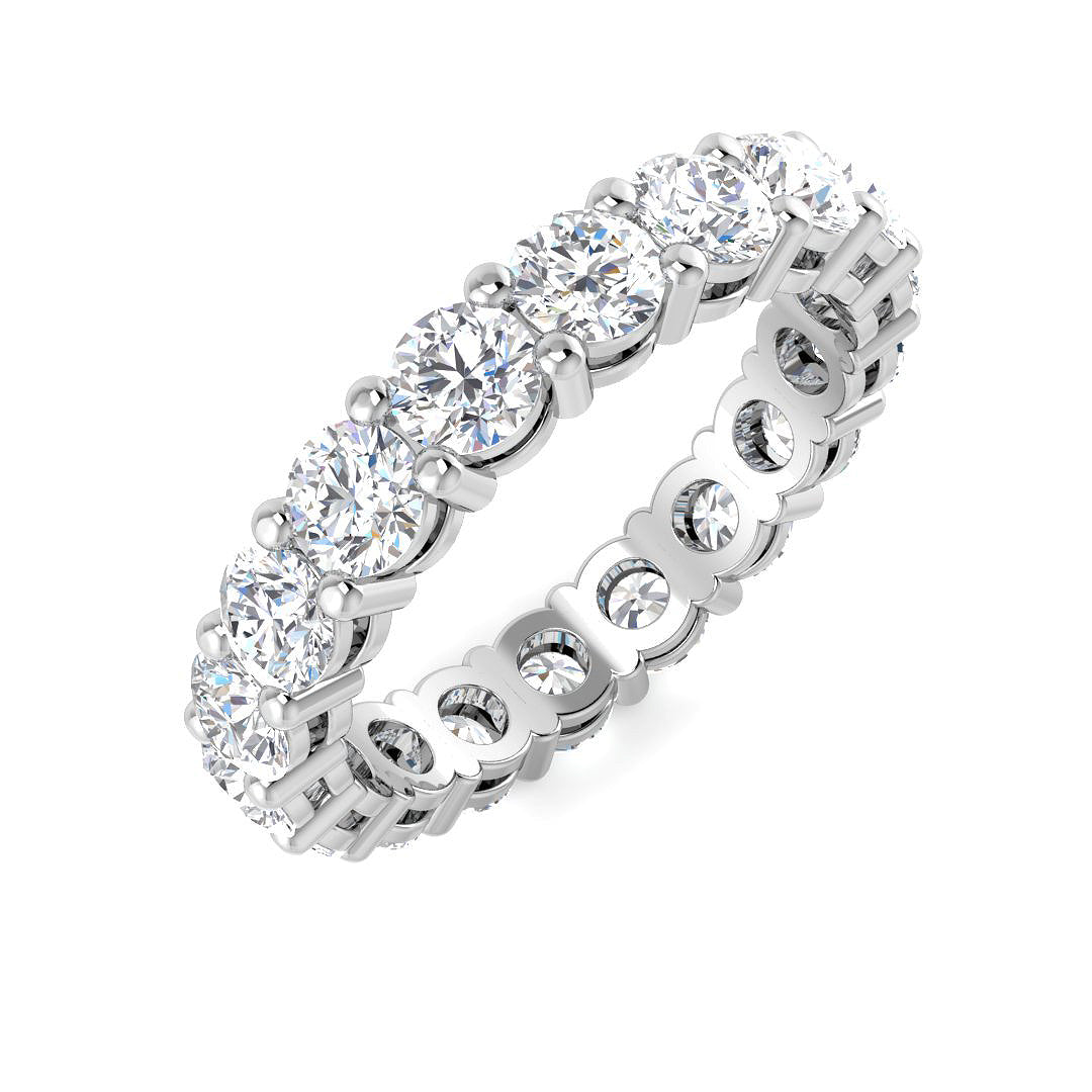 9ct White Gold Round Lab Grown Diamond Ring 1