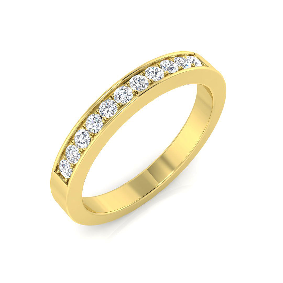 9ct Yellow Gold Round Lab Grown Diamond Ring 1