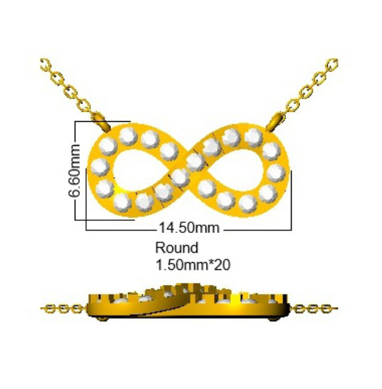 9ct Yellow Gold Round Lab Grown Diamond Necklace 2