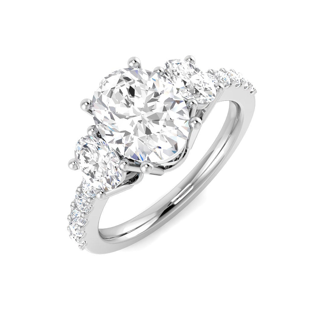 9ct White Gold Oval Lab Grown Diamond Ring 1