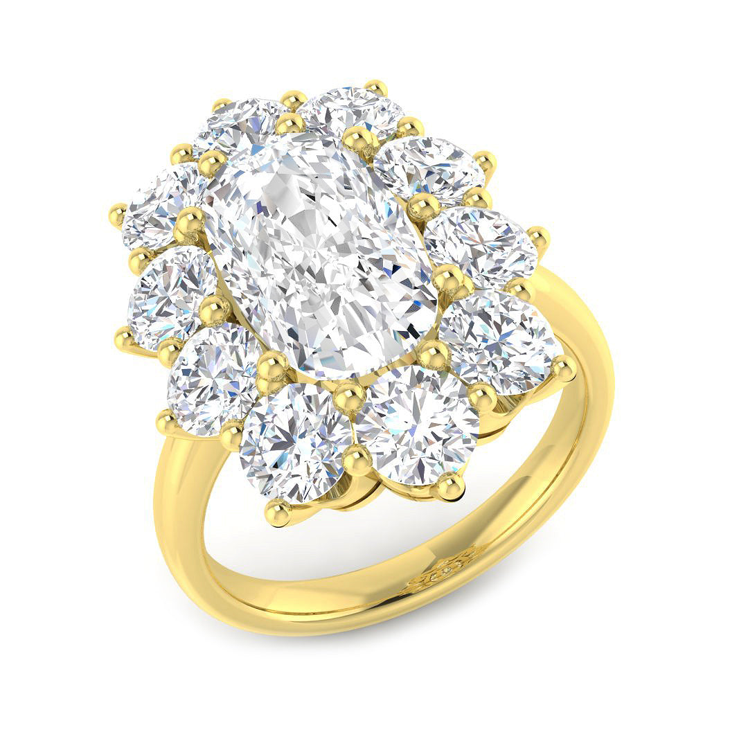9ct Yellow Gold Cushion Cvd Old Cut Ring 1