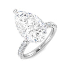 9ct White Gold Pear Lab Grown Diamond Ring 1