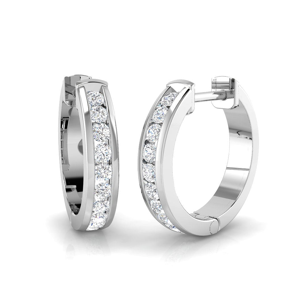 9ct White Gold Round Lab Grown Diamond Earrings 1