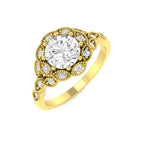 9ct Yellow Gold Round Lab Grown Diamond Ring 1