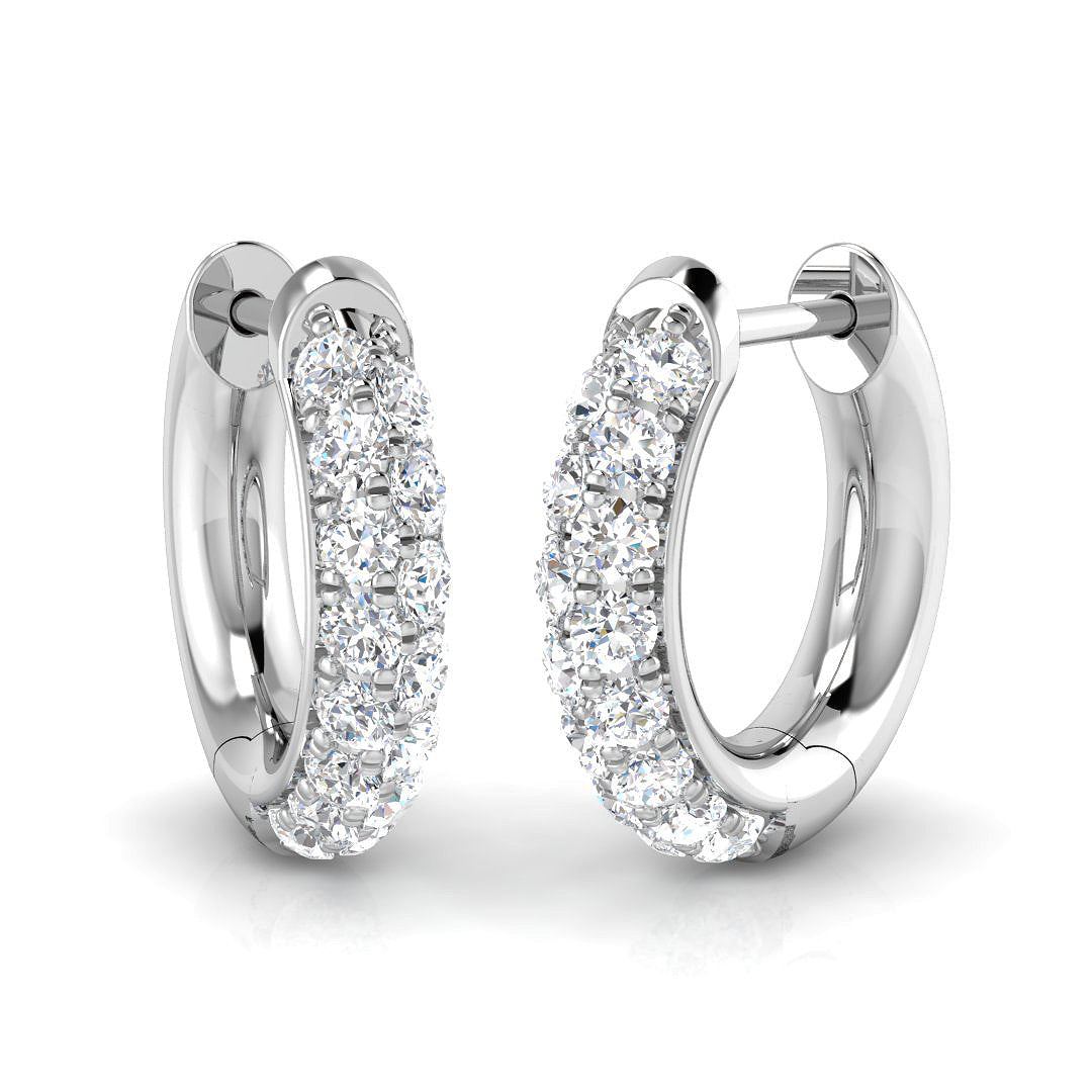 9ct White Gold Round Lab Grown Diamond Earrings 1