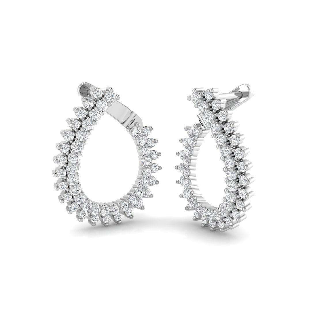 9ct White Gold Round Lab Grown Diamond Earrings 1