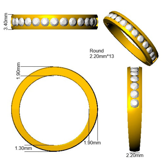 9ct Yellow Gold Round Diamond Ring 3