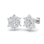 9ct White Gold Round Lab Grown Diamond Earrings 1