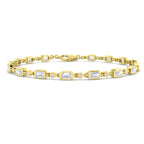 9ct Yellow Gold Emerald Cut Lab Grown Diamond Bracelet 1