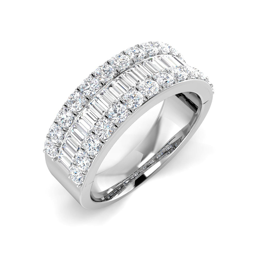 9ct White Gold Baguette Lab Grown Diamond Ring 1