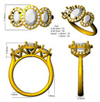 Platinum Oval Lab Grown Diamond Ring 3