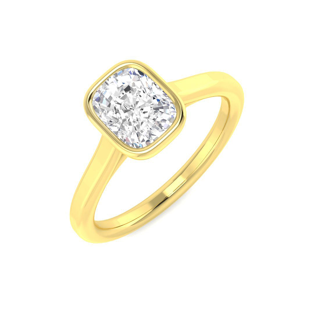 9ct Yellow Gold Cushion Lab Grown Diamond Ring 1