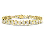 9ct Yellow Gold Emerald Cut and Marquise and Oval and Pear Lab Grown Diamond Bracelet 1