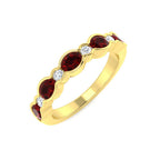 9ct Yellow Gold Oval Ruby and Diamond Ring 1
